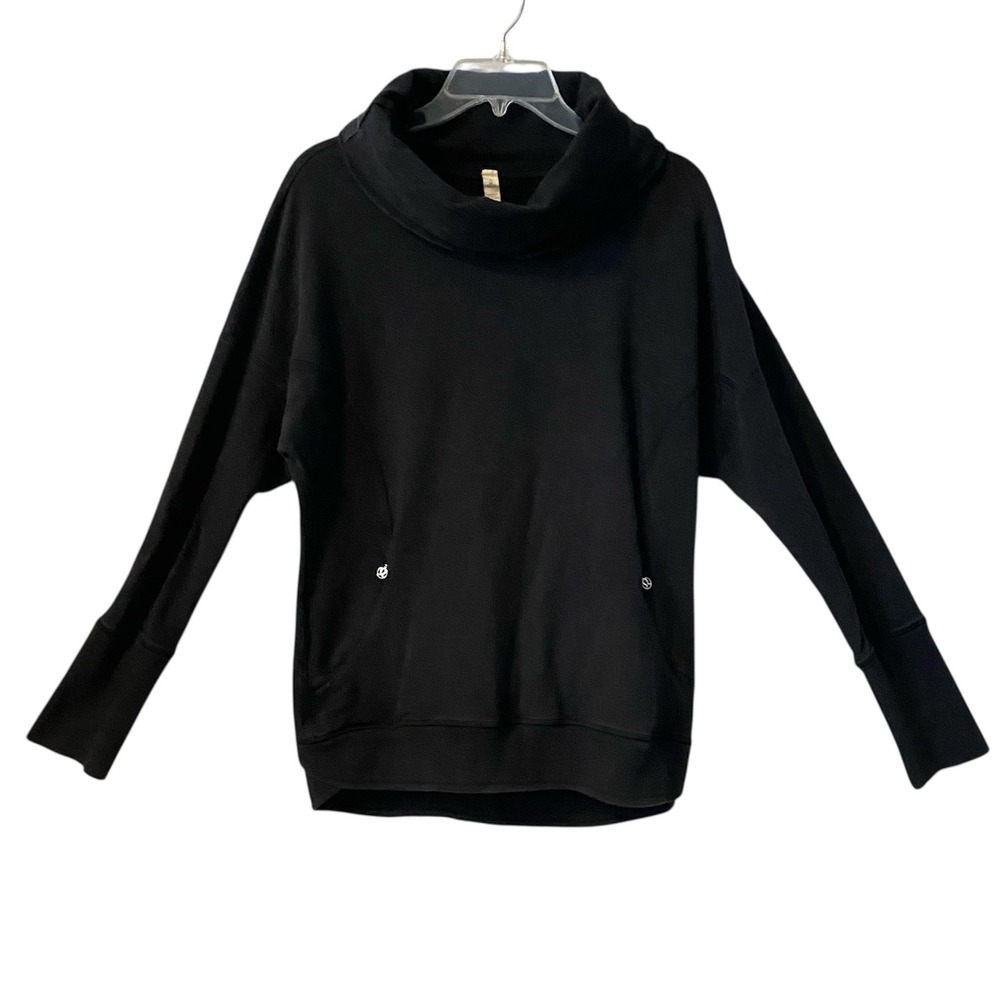 Lululemon Rest Day Black Cowl Neck Long Sleeve Sweatshirt Top Women's Size‎ 8